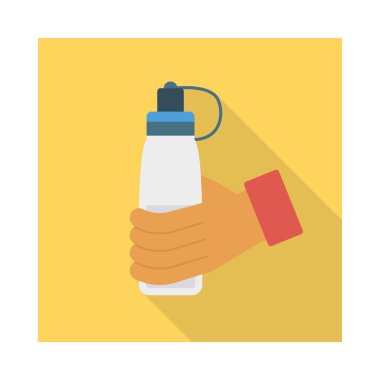 Aktivite, şişe ve su için etkinlik vektörü düz simge seti 