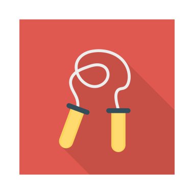 Halat atlama, egzersiz ve aktivite için etkinlik vektörü düz simge seti  