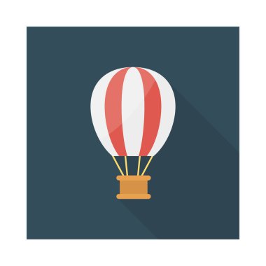 Hava balonu, sinek ve aktivite için ayarlanan aktivite vektörü düz simgesi  