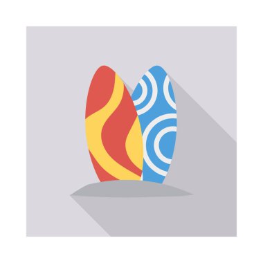 Sörf, tahta ve etkinlik için etkinlik vektörü düz simgesi seti  