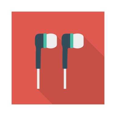 Kulaklık, ses ve dinleme için etkinlik vektörü düz simge seti  