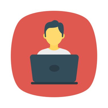 dizüstü bilgisayar simgesi vektör çizimi üzerinde çalışma 