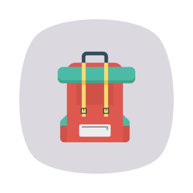 sırt çantası simgesi vektör illüstrasyonu  