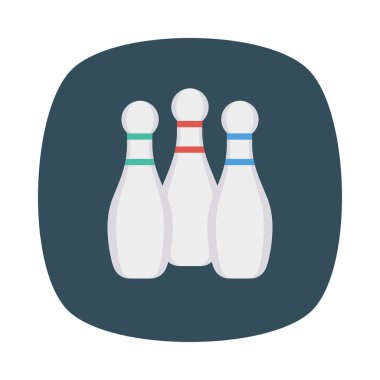 Bowling ikonu vektör illüstrasyonu 