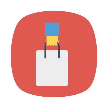 el deki çanta simgesi vektör illüstrasyon 