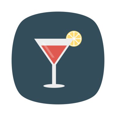 Kokteyl ikonu vektör illüstrasyonu 