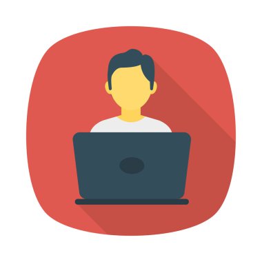 dizüstü bilgisayar simgesi vektör çizimi üzerinde çalışma 