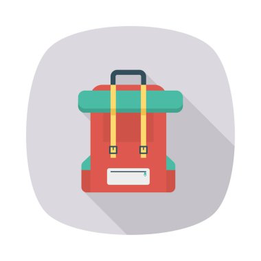 sırt çantası simgesi vektör illüstrasyonu  