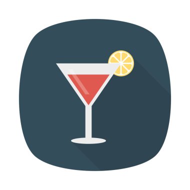 Kokteyl ikonu vektör illüstrasyonu 