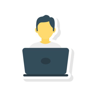 dizüstü bilgisayar simgesi vektör çizimi üzerinde çalışma 