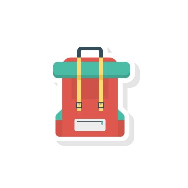 sırt çantası simgesi vektör illüstrasyonu  