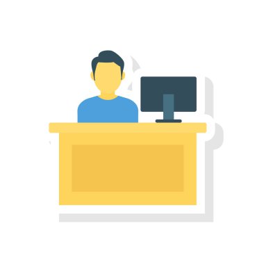 ofis çalışanı simgesi vektör illüstrasyon 