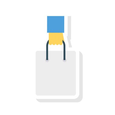 el deki çanta simgesi vektör illüstrasyon 