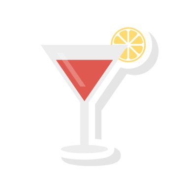 Kokteyl ikonu vektör illüstrasyonu 