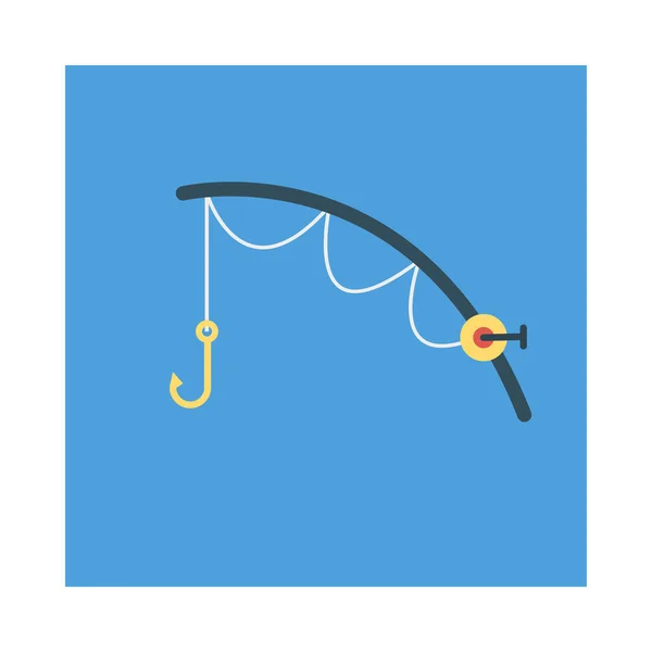 活动矢量平面图标设置钓鱼 棒和活动 — 图库矢量图片
