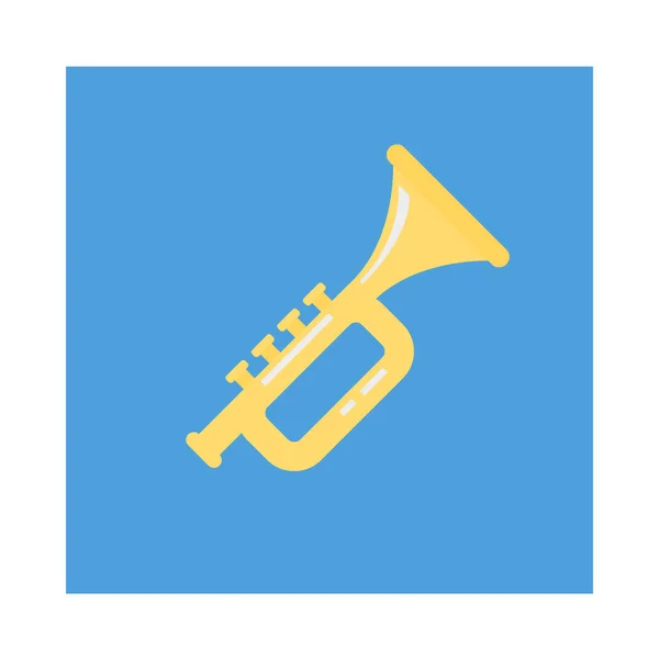 Aktivitets Vektor Platt Ikonuppsättning För Trumpet Instrument Och Ljud — Stock vektor