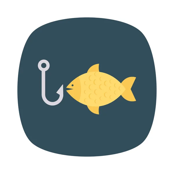 Hook Fish Icon Vector Illustration — Stock Vector