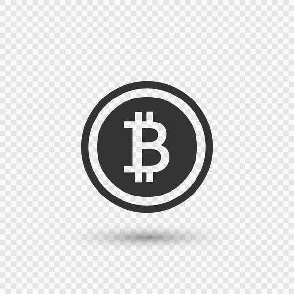 Bitcoin icoon. logo financiering op transparante achtergrond, Vector llustration — Stockvector