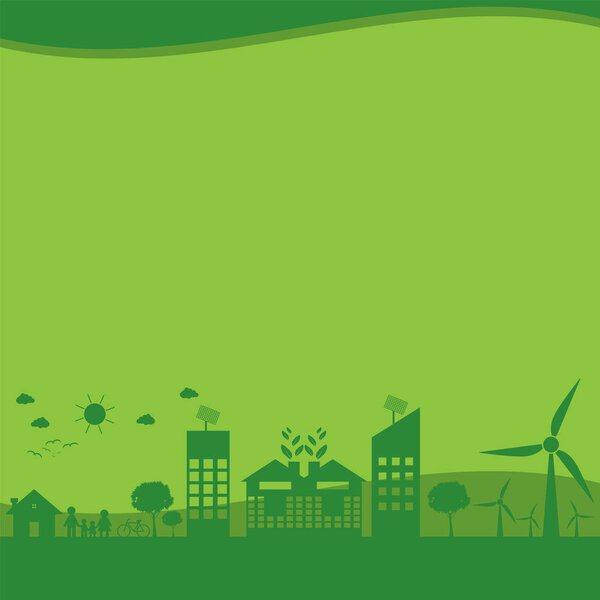 Green cities help the world with eco-friendly concept ideas, Vector llustration
