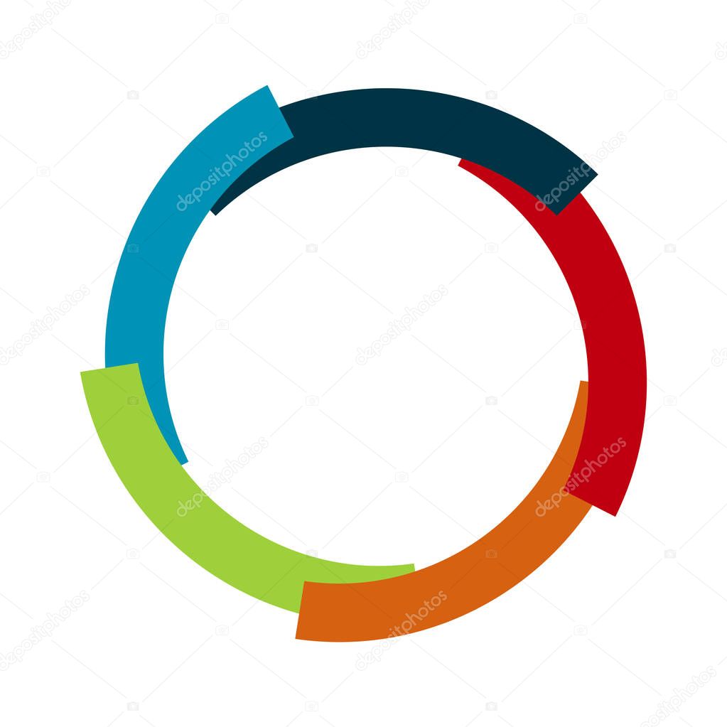 Group of five people in a circle.Teamwork meeting.people are meeting in the room.Powerful combined forces,Vector llustration