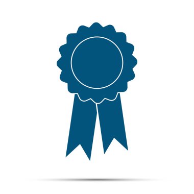 Beyaz arka plan, vektör illüstrasyon üzerinde gölge ile ödül simgesi. Web sitenizin tasarım logosu, Ui, Vector llustration için semboller