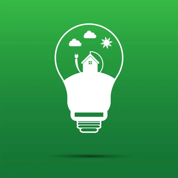 Digitální design pro úsporu energie v žárovek jsou energeticky úsporní domy, vektorová ilustrace — Stockový vektor