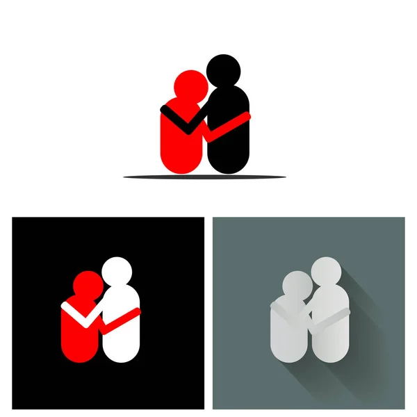 Vector set of friendship.icons that rely on comfort, caring for each other, Vector illustration — стоковый вектор