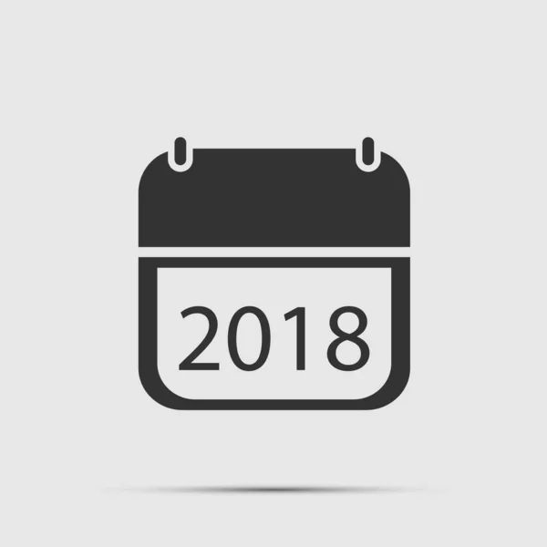 Calendario 2018 icono sobre fondo blanco, ilustración vectorial — Vector de stock