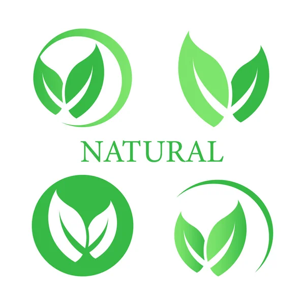 Etikettenset, Logo mit Text Naturprodukt.natürlicher Vektorentwurf, Logo, Vektorillustration — Stockvektor