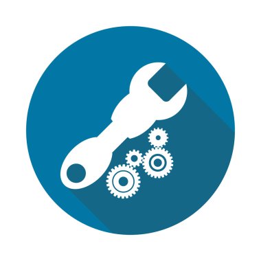 Beyaz arka planda Servis Aracı simgesi,Basit tasarım stili,Vektör çizimi