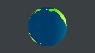 Döndürme Gezegeni. Dünya küresi. Dünya döndürme .4k çözünürlük grafiği