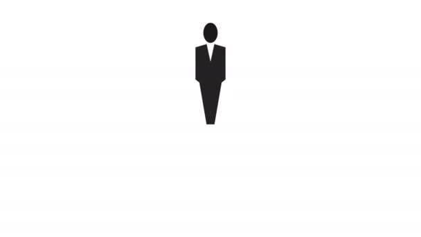 Office People Three Men Wearing Suits Resolution Motion Graphic — Stock Video