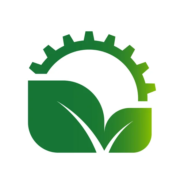 Equipo de ecología y logotipo de la hoja, ilustración vectorial — Vector de stock