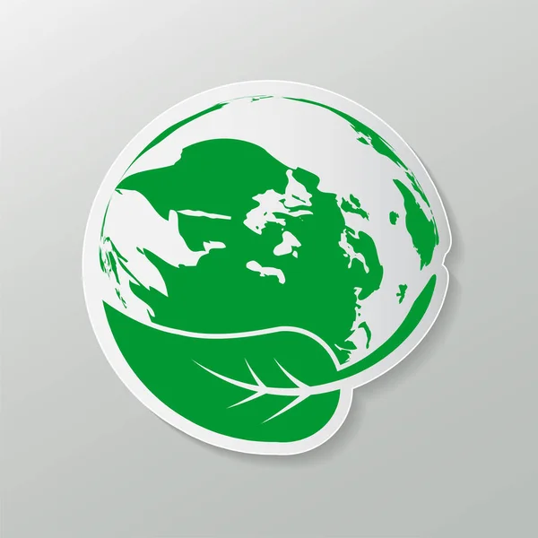 Terre verte Concept avec Feuilles, écologie nature, Illustration vectorielle — Image vectorielle