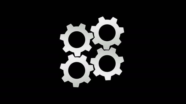 Gear Set Working Rotation Resolution Motion Graphic — Stock Video