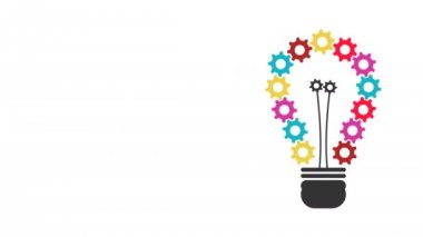 Renkli dişliler güzel olan Ampul.4k çözünürlük teşit grafik