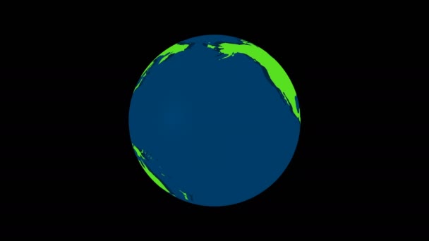 Rotation Planet Earth Globe World Rotate Résolution Motion Graphique — Video