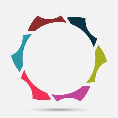 toplantı odası insanlar logo.grup daire içinde dört kişi, Vektör İllüstrasyon