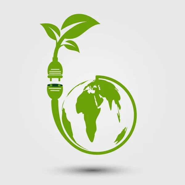 Ekologie, zelená eko-sít se zelenou zeminou, vektorová ilustrace — Stockový vektor