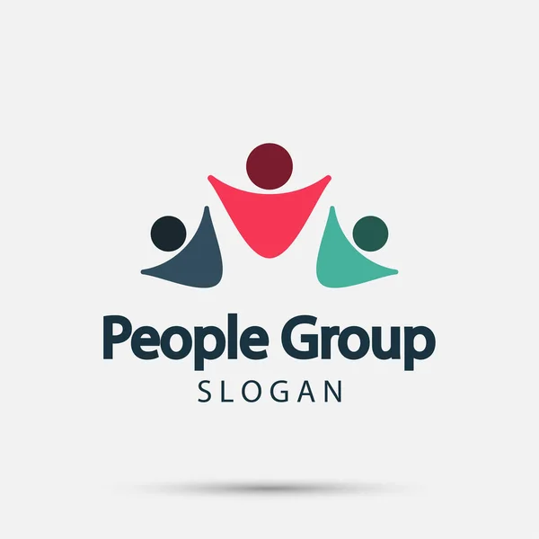 Groupe personnes logo poignée de main en cercle, Icône de travail d'équipe, Illustration vectorielle — Image vectorielle