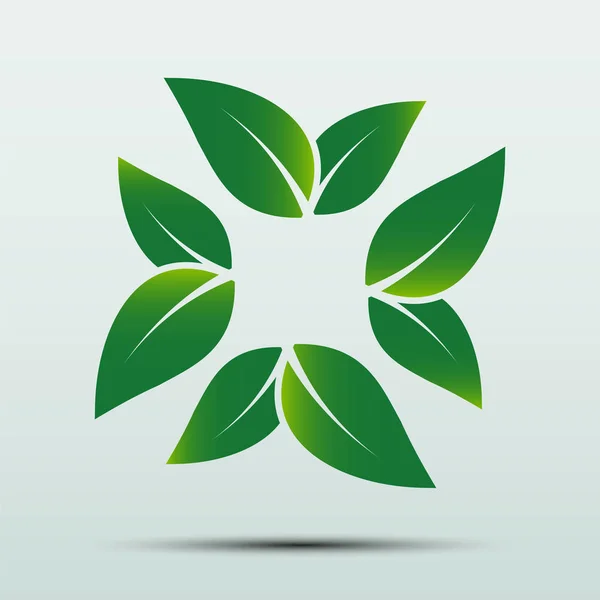 Groene blad logo, ecologie natuur. Vector illustratie — Stockvector