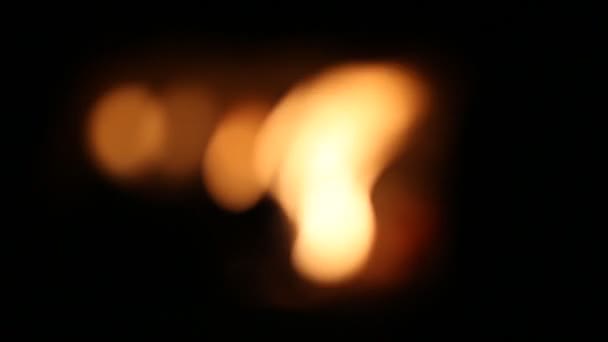 Fire Fireplace Flame Black Background Out Focus Blurry — Stock Video