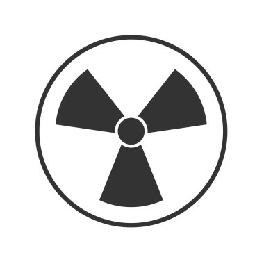 radyasyon simgesi,radyasyon sembolü,Mavi arka plan üzerinde beyaz simge.