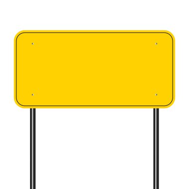 işaret yol sarı,Tabela sarı beyaz arka plan.vektör illüstrasyon 