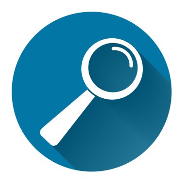 Büyüteç simgesi düz Daire güzel, Basit tasarım style.vektör illüstrasyon 