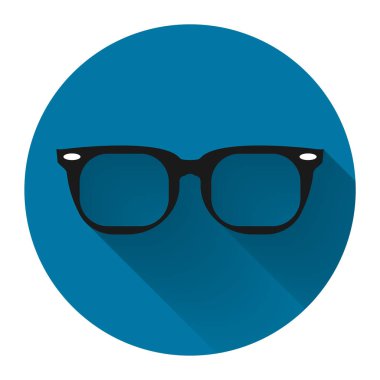 Kırmızı arka plan üzerinde güneş gözlüğü siyah Simge, Basit tasarım style.vector illüstrasyon 