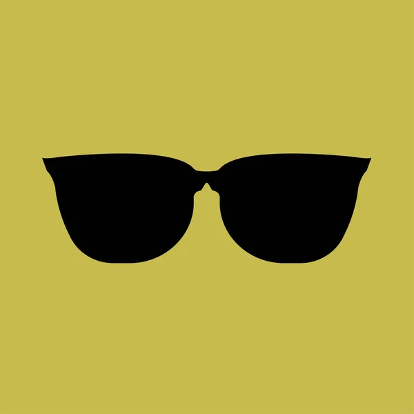 Óculos de sol Ícone preto no fundo amarelo.ilustração vetorial — Vetor de Stock