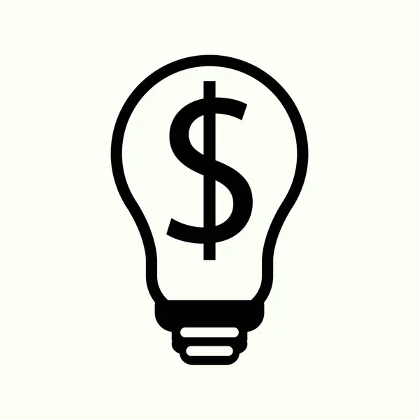 Symbole dollar ampoule Icône sur fond blanc Illustration vectorielle — Image vectorielle