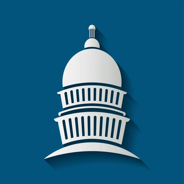 Capitol congress meeting building icon — Stock Vector