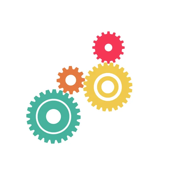 Abstract Color gear beautiful,four pieces gears set icon on background.Vector illustration — Stock Vector